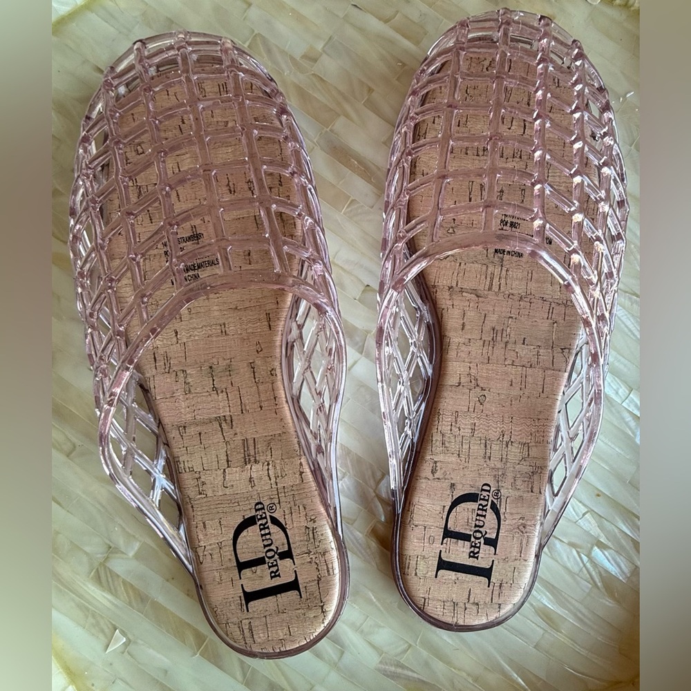 ID Required Rose Pink Jelly Slide Mules